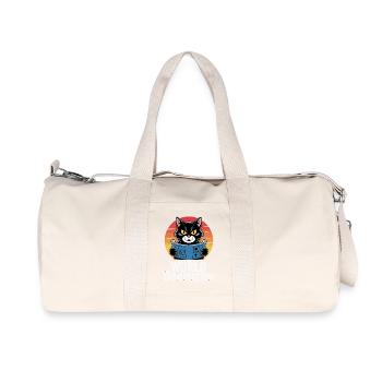 World domination – cat with big plans - Recycled Canvas Sports Bag by Stanley/Stella - natural - Front