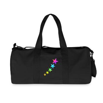 Colorful stars in rainbow colors - Recycled Canvas Sports Bag by Stanley/Stella - black - Front