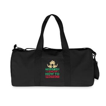 Agent d’assurance Trust Me Funny Courtier d’assurance - Sac de sport en toile recyclée Stanley/Stella - noir - Devant