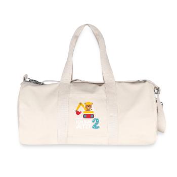 J’ai maintenant 2 ans Bagger Bear 2ème anniversaire - Sac de sport en toile recyclée Stanley/Stella - blanc naturel - Devant
