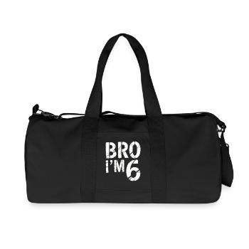 Frère, j’ai 6 ans – Design d’anniversaire cool - Sac de sport en toile recyclée Stanley/Stella - noir - Devant