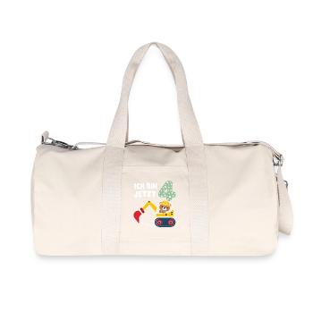 J’ai maintenant 4 ans Bagger Bear 4ème anniversaire - Sac de sport en toile recyclée Stanley/Stella - blanc naturel - Devant