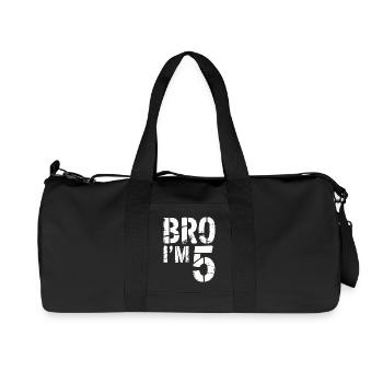 Frère, j’ai 5 ans – Design d’anniversaire cool - Sac de sport en toile recyclée Stanley/Stella - noir - Devant