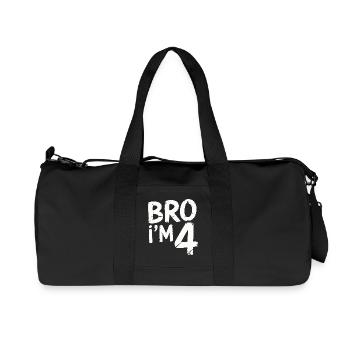 Frère, j’ai 4 ans – Design d’anniversaire cool - Sac de sport en toile recyclée Stanley/Stella - noir - Devant
