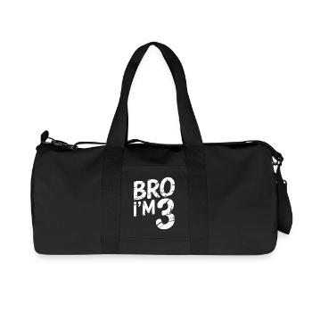 Frère, j’ai 3 ans – Design d’anniversaire cool - Sac de sport en toile recyclée Stanley/Stella - noir - Devant