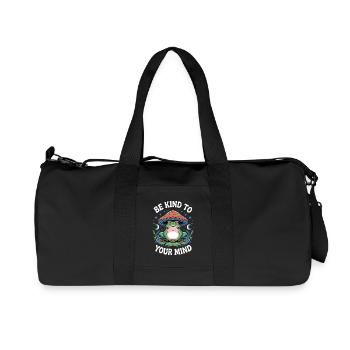 Be Kind To Your Mind Frog Meditation - Recycled Canvas Sports Bag by Stanley/Stella - black - Front