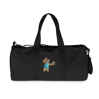 Sloth Volleyball Player Volleyball - Recycled Canvas Sports Bag by Stanley/Stella - black - Front