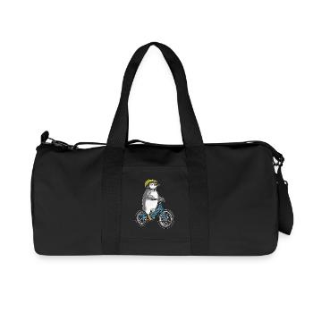 Vélo pingouin - Sac de sport en toile recyclée Stanley/Stella - noir - Devant