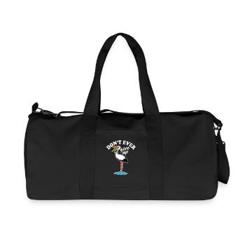 Frosch und Storch - Don't ever give up - Spruch - Recycelte Canvas-Sporttasche von Stanley/Stella - Schwarz - Vorne