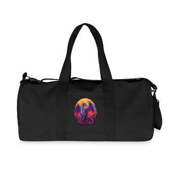 Blauer Drache Sonnenuntergang - Recycelte Canvas-Sporttasche von Stanley/Stella - Schwarz - Vorne