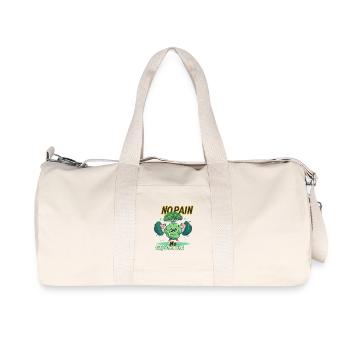 NO PAIN NO BROCCOLI - Recycled Canvas Sports Bag by Stanley/Stella - natural - Front