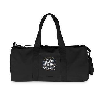 Funny Oldest Sibling Kid Tee I Set the Standards - Recycled Canvas Sports Bag by Stanley/Stella - black - Front