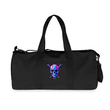 Baseball Skull Baseball Bat - Recycled Canvas Sports Bag by Stanley/Stella - black - Front