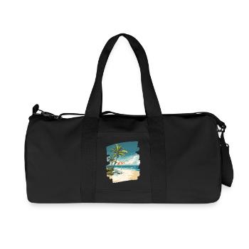 Strand Palmen Sonne Sommer - Recycelte Canvas-Sporttasche von Stanley/Stella - Schwarz - Vorne