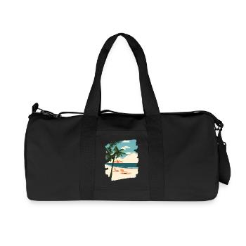 Strand Palmen Sonne Sommer - Recycelte Canvas-Sporttasche von Stanley/Stella - Schwarz - Vorne