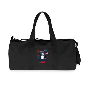 Raton laveur sauvage et gratuit rouge blanc sauvage 4 juillet - Sac de sport en toile recyclée Stanley/Stella - noir - Devant