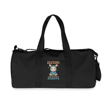 Halb Schlingel Halb Fratz Schatz Hase Häschen - Recycelte Canvas-Sporttasche von Stanley/Stella - Schwarz - Vorne