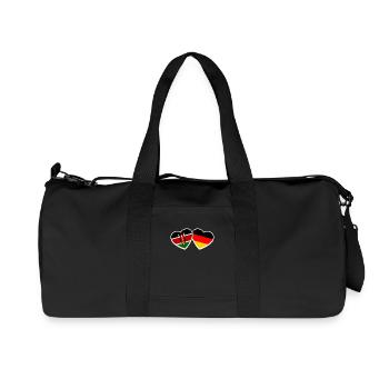 Kenia Deutschland Herz Liebe Flagge Kenianer - Recycelte Canvas-Sporttasche von Stanley/Stella - Schwarz - Vorne
