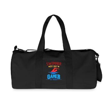 Drôle de joueur nageur joueur joueur disant - Sac de sport en toile recyclée Stanley/Stella - noir - Devant