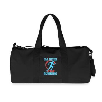 Courir Je suis plus sympa après le cadeau du marathonien - Sac de sport en toile recyclée Stanley/Stella - noir - Devant