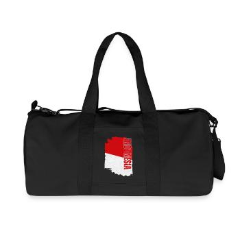 Vertical Indonesia flag, I love Indonesia - Recycled Canvas Sports Bag by Stanley/Stella - black - Front