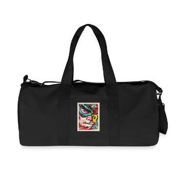 Héros de bande dessinée comme tampon rétro - Sac de sport en toile recyclée Stanley/Stella - noir - Devant