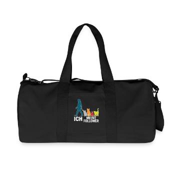 Ich & meine Follower – Katzenhumor Design - Recycelte Canvas-Sporttasche von Stanley/Stella - Schwarz - Vorne