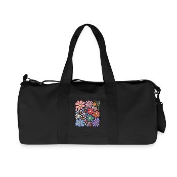 Colorful Flowers Nature Wildflowers - Recycled Canvas Sports Bag by Stanley/Stella - black - Front