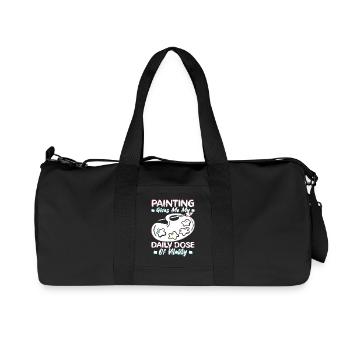 Funny Art Painter Painting My Daily Dose Drawing - Recycled Canvas Sports Bag by Stanley/Stella - black - Front