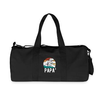 Papa von drei Kindern - Team - Familie - Recycelte Canvas-Sporttasche von Stanley/Stella - Schwarz - Vorne