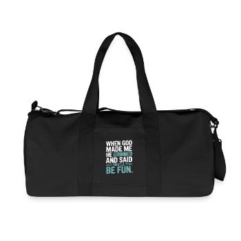 Als Gott mich gemacht hat, hat er gegrinst! - Recycelte Canvas-Sporttasche von Stanley/Stella - Schwarz - Vorne