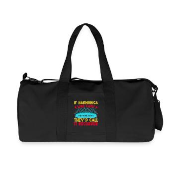 Drôle d’harmoniciste était facile ils appellent l’enregistreur - Sac de sport en toile recyclée Stanley/Stella - noir - Devant