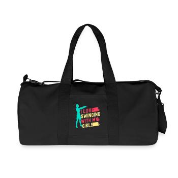 Les fanatiques de fitness adorent se balancer avec ma fille - Sac de sport en toile recyclée Stanley/Stella - noir - Devant