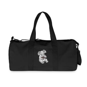 Elefant Koch Ramen Kochen - Recycelte Canvas-Sporttasche von Stanley/Stella - Schwarz - Vorne