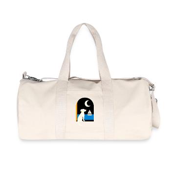 Dog gazing sailboat under the moon - Recycled Canvas Sports Bag by Stanley/Stella - natural - Front
