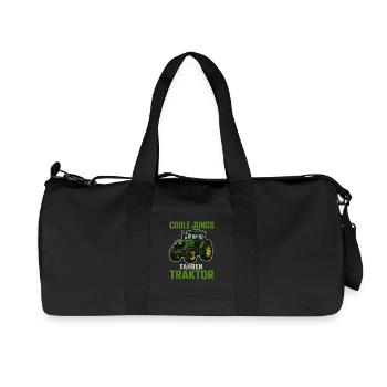 Coole Jungs fahren Traktor – Bauernhof Spruch - Recycelte Canvas-Sporttasche von Stanley/Stella - Schwarz - Vorne