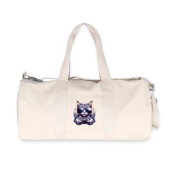 Katze Gamer Gaming Nerd - Recycelte Canvas-Sporttasche von Stanley/Stella - Naturweiß - Vorne