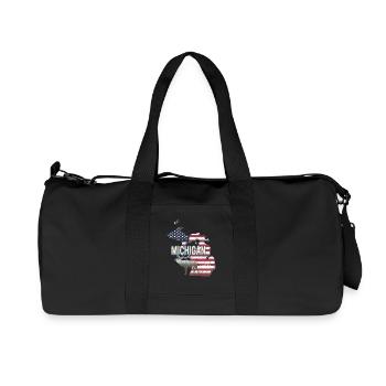 Michigan Vereinigte Staaten USA Vintage Souvenir - Recycelte Canvas-Sporttasche von Stanley/Stella - Schwarz - Vorne