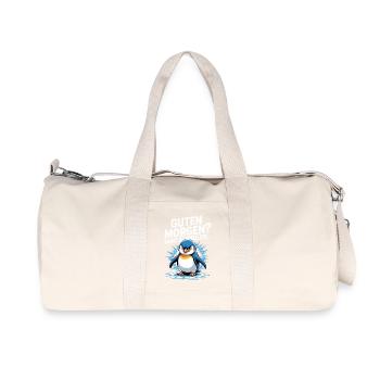 Good morning? Very thin ! Funny Penguin - Recycled Canvas Sports Bag by Stanley/Stella - natural - Front