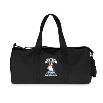 Good morning? Very thin ! Funny Penguin - Recycled Canvas Sports Bag by Stanley/Stella - black - Front