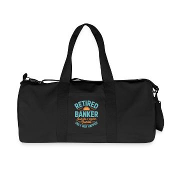 Pensioner Banker Saying Banker - Recycled Canvas Sports Bag by Stanley/Stella - black - Front