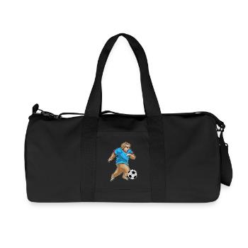 Sloth Soccer Player Soccer - Recycled Canvas Sports Bag by Stanley/Stella - black - Front