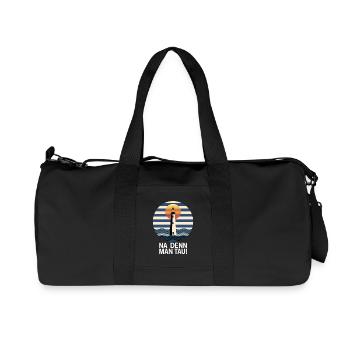 Na denn Man Tau Lighthouse Sunset Maritime - Recycled Canvas Sports Bag by Stanley/Stella - black - Front