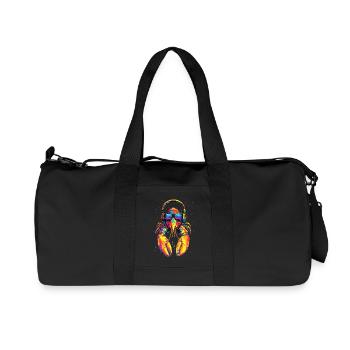 Homard Crustacés Grandes écrevisses Homard Homard doux - Sac de sport en toile recyclée Stanley/Stella - noir - Devant