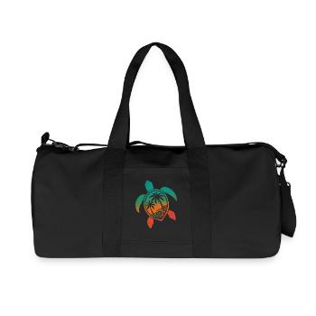 Turtle Motif Waves Festival Turtle Surfer - Recycled Canvas Sports Bag by Stanley/Stella - black - Front