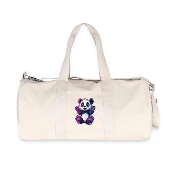 Cute Panda Bear - Recycled Canvas Sports Bag by Stanley/Stella - natural - Front