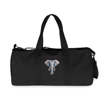 Elephant Proboscis Africa Safari Wilderness Elephant - Recycled Canvas Sports Bag by Stanley/Stella - black - Front