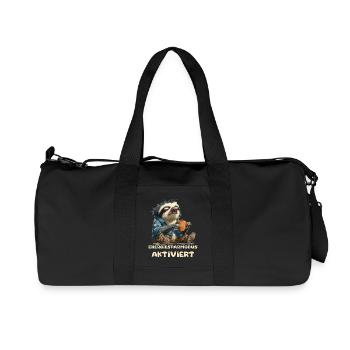 Drôle de paresseux avec le dicton Energiesparmous active - Sac de sport en toile recyclée Stanley/Stella - noir - Devant