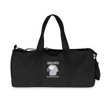 Papagei Grau - Recycelte Canvas-Sporttasche von Stanley/Stella - Schwarz - Vorne