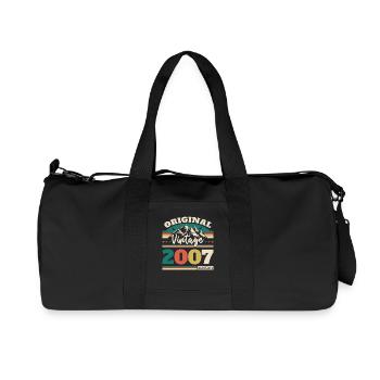 2007 Vintage Retro Geburtstagsgeschenk - Recycelte Canvas-Sporttasche von Stanley/Stella - Schwarz - Vorne